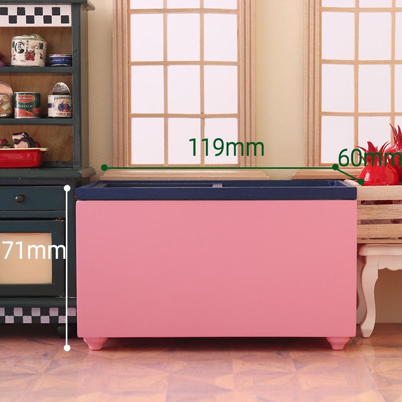 Mini Double door Wooden Freezer Refrigerator