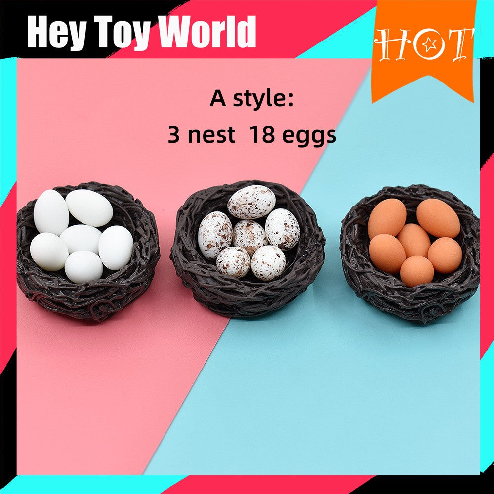 Mini Bird Chicken Nest with Eggs