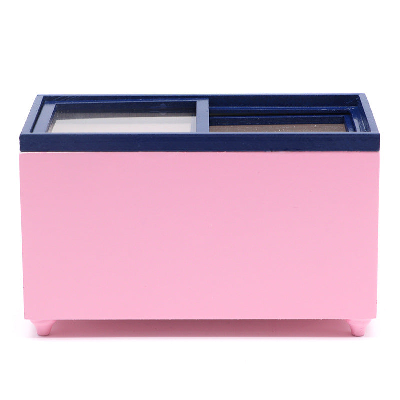 Mini Double door Wooden Freezer Refrigerator