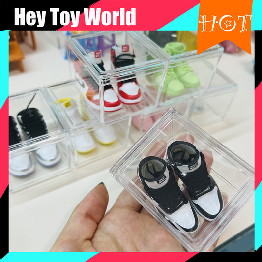 Mini Trend Nike Shoes with Clear Box for Gift Doll Decoration