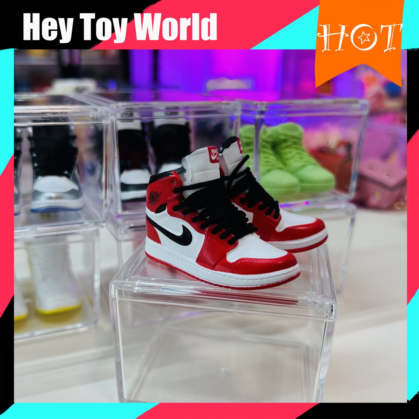 Mini Trend Nike Shoes with Clear Box for Gift Doll Decoration