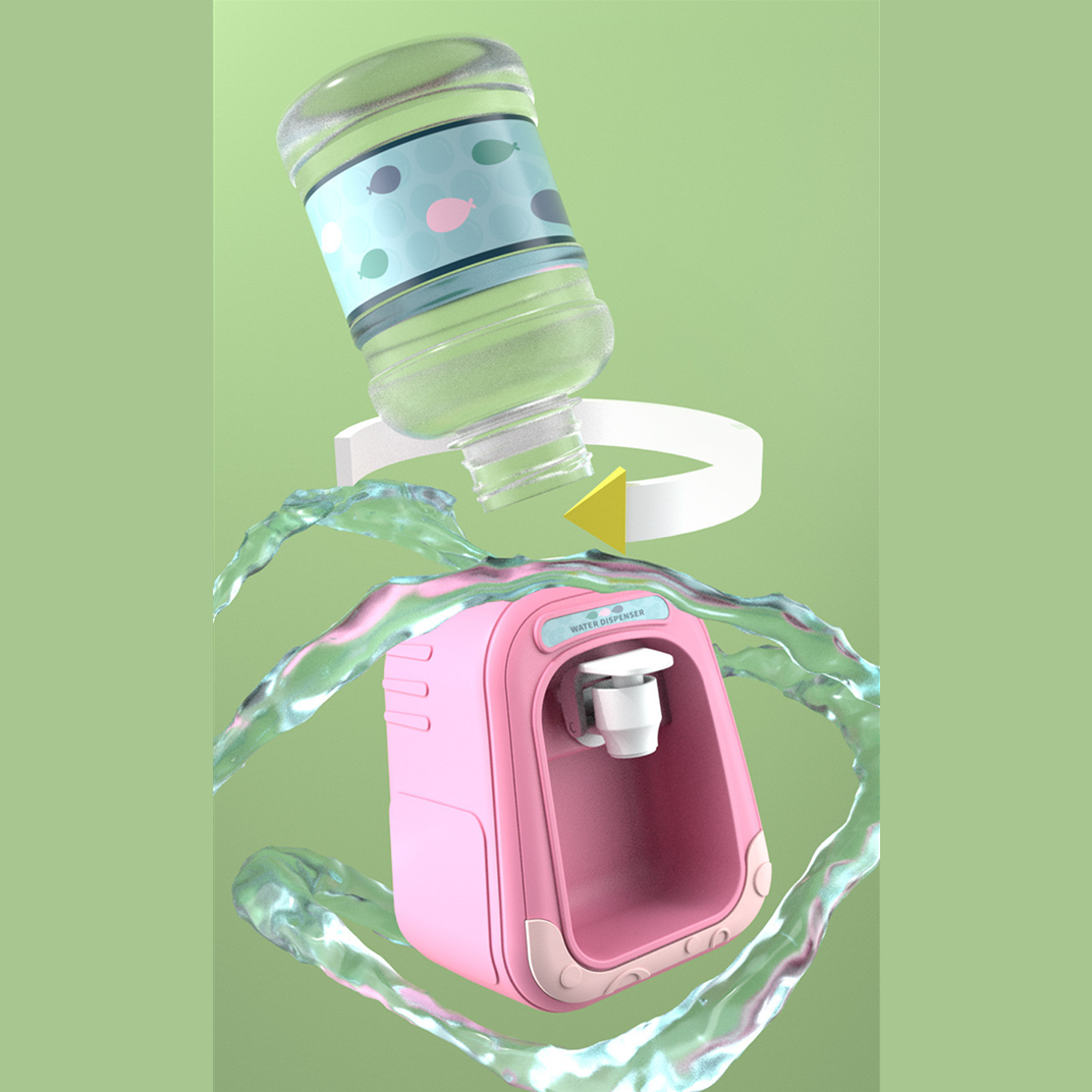 Pink Mini Water Dispenser with Free Paper Cups