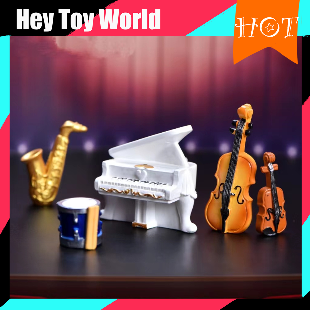 Mini Piano Instrument Set for DIY Doll House Decoration