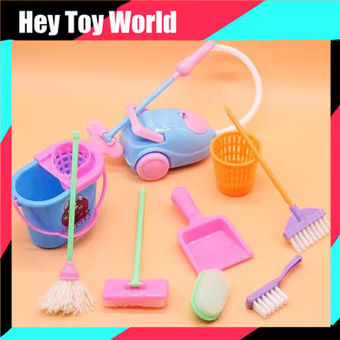 Mini Cleaning Tool Set Mop Broom Mini toy for Doll House Decoration