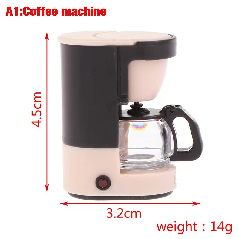 Mini Electrical Steamer Bread Cabinet Coffee Machine Juicer for Doll House