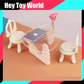 Mini Acrylic Table Plastic Chair for Doll House Decoration
