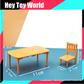 Mini Plastic Brown Dining Table with Chairs for Doll Houses