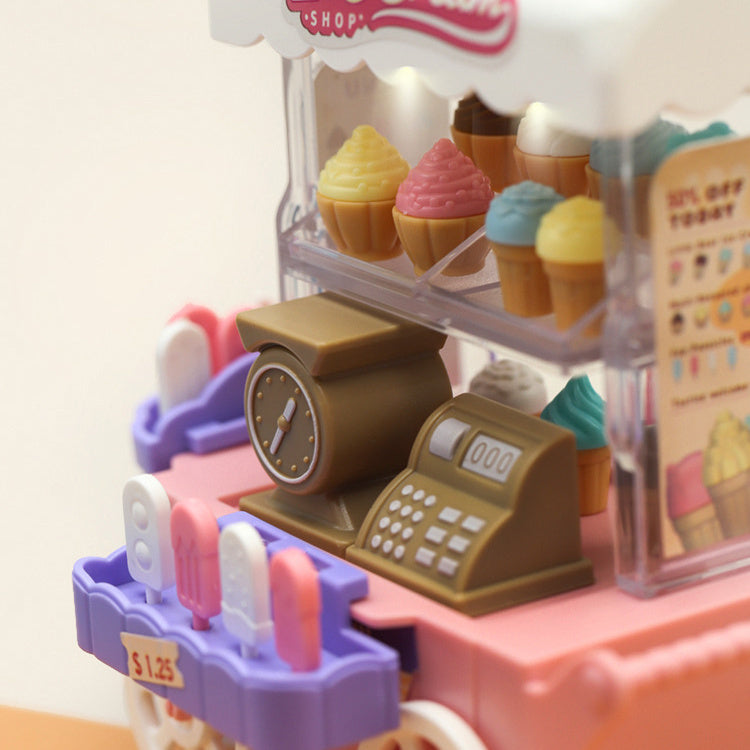 Ice Cream Shop Set with Light for Doll House