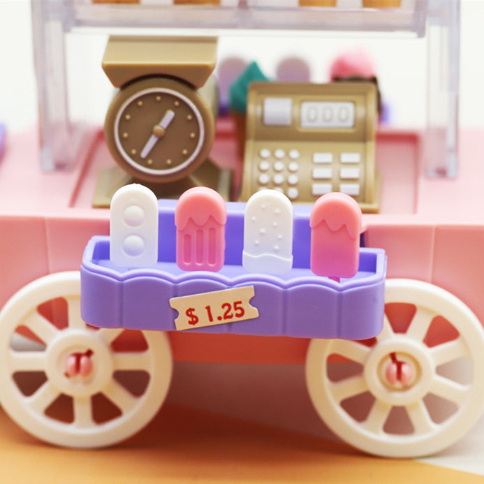 Ice Cream Shop Set with Light for Doll House