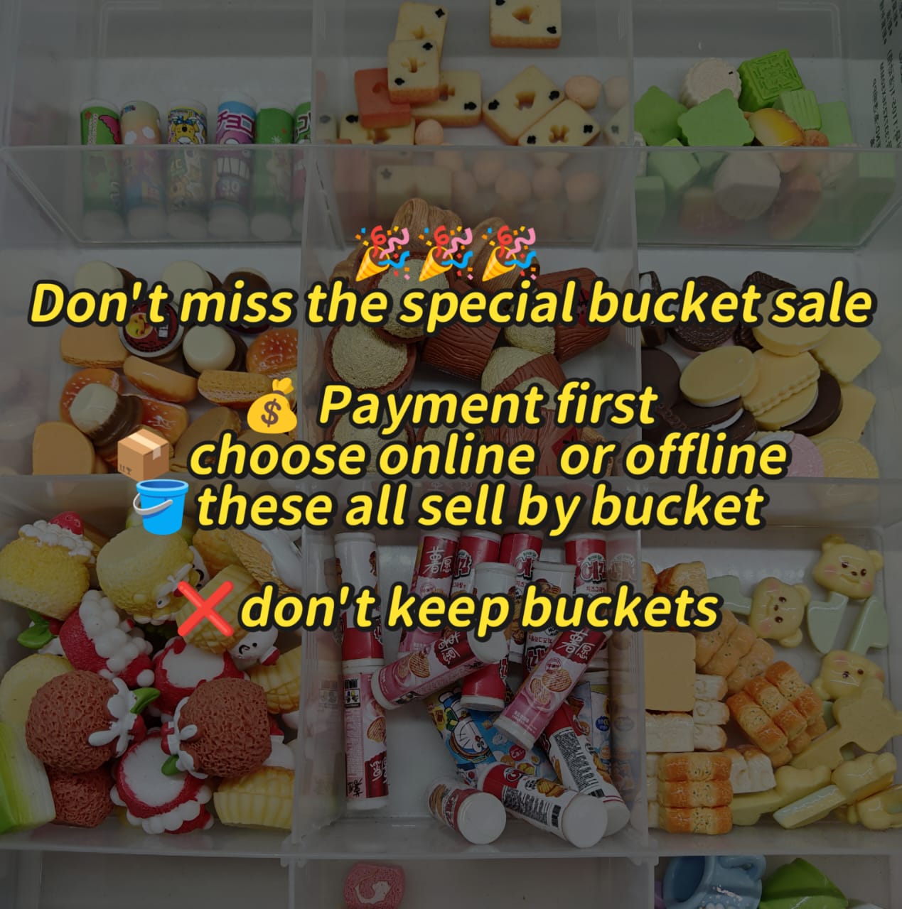 【 special bucket sale 】mini toys 300ml/500ml/1000ml