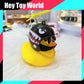 Yellow Duck with Helmet Rubber Toys for Decoration