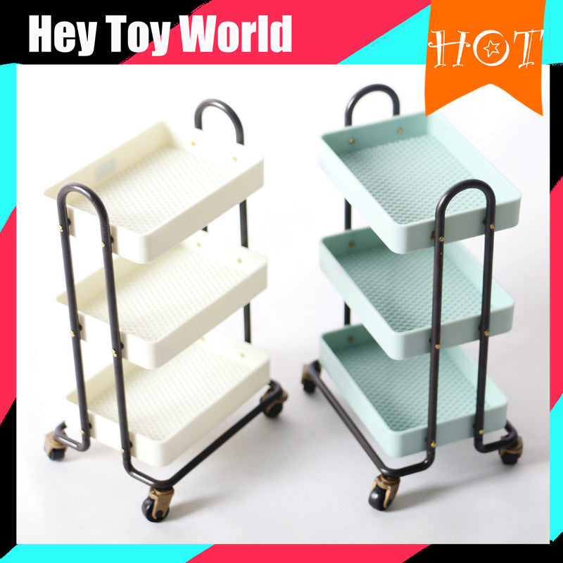 Dollhouse Mini Cart Dining Car Shelf