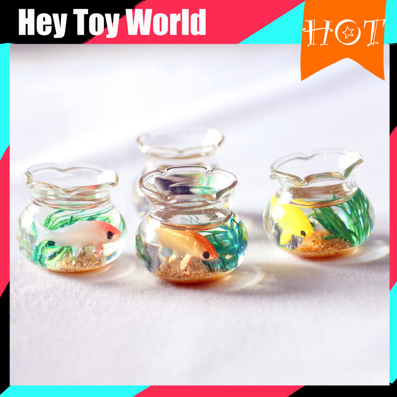 Mini Fish Bowl for Dollhouse Decoration Hey Toy World